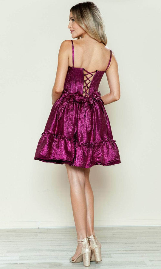 Poly USA 9724 - Sleeveless Bow Detailed Cocktail Dress