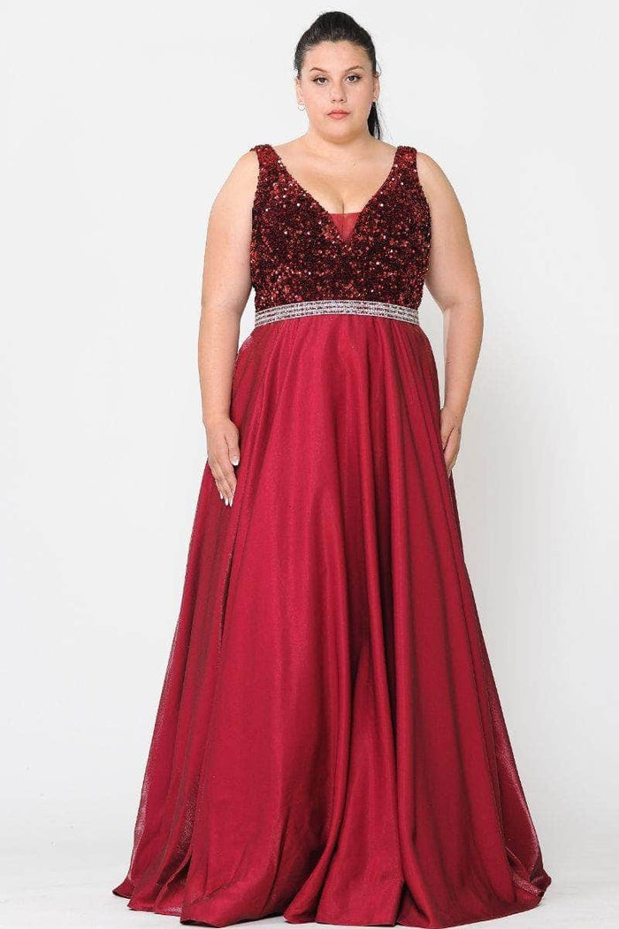 Poly USA W1006 - Sleeveless A-Line Plus Prom Dress Special Occasion Dress