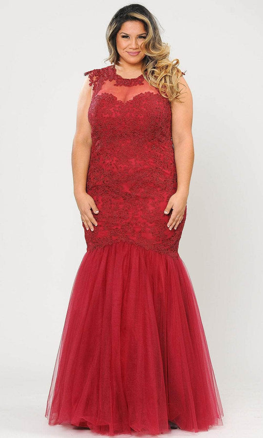 Poly USA W1084 - Sleeveless Jewel Neck Formal Gown