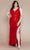 Poly USA W1140 - Glitter Sheath Plus Prom Dress Prom Dresses 14W / Red