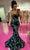 Portia and Scarlett PS22538 - Sequin Foliage Evening Dress Evening Dresses 0 / Blush-Black