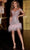 Portia and Scarlett PS23011 - Asymmetrical Feather Hem Cocktail Dress Cocktail Dresses 10 / Ivory Nude