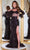 Portia and Scarlett PS23028 - Corset Cutout Sequin Evening Gown Special Occasion Dress 0 / Black