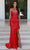 Portia and Scarlett PS23029 - Corset Evening Gown with Feather Slit Special Occasion Dress