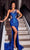 Portia and Scarlett PS23272 - Embellished High Slit Evening Gown Special Occasion Dress 0 / Cobalt