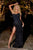 Portia and Scarlett PS23748C - Feather Outline Strapless Long Gown Evening Dresses 2 / Black
