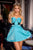 Portia and Scarlett PS24008 - Sweetheart Bow Homecoming Dress Cocktail Dresses 00 / Black Turquoise