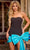 Portia and Scarlett PS24010 - Sweetheart Bow Draped Cocktail Dress Special Occasion Dress 00 / Black Blue