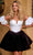 Portia and Scarlett PS24015 - Strapless V-Neck Cocktail Dress Homecoming Dresses 0 / Black White