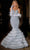 Portia and Scarlett PS24037 - Feathered Trumpet Prom Dress Special Occasion Dress 00 / Cinderella-Blue