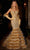 Portia and Scarlett PS24037 - Feathered Trumpet Prom Dress Special Occasion Dress 00 / Gold