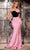 Portia and Scarlett PS24043 - Floral Applique Prom Dress Special Occasion Dress 00 / Black-Pink