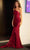 Portia and Scarlett PS24051X - Asymmetrical Trumpet Prom Dress Special Occasion Dress 00 / Burgundy