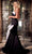 Portia and Scarlett PS24069 - Bow Detailed Slit Prom Dress Special Occasion Dress 00 / Black-White