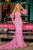 Portia and Scarlett PS24144 - Lace Appliqued Mermaid Prom Gown Prom Dresses 00 / Pink