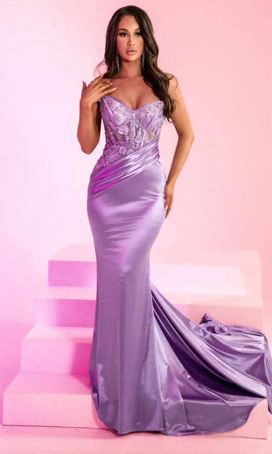 Portia and Scarlett PS24158 - Floral Appliqued Sweetheart Prom Dress