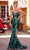 Portia and Scarlett PS24171 - Strapless Geometric Beaded Prom Gown Special Occasion Dress 00 / Emerald AB