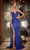 Portia and Scarlett PS24181 - Rhinestone Ornate Prom Dress with Slit Special Occasion Dress 00 / Cobalt