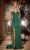 Portia and Scarlett PS24181 - Rhinestone Ornate Prom Dress with Slit Special Occasion Dress 00 / Emerald