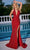 Portia and Scarlett PS24182 - Rhinestone Halter Prom Dress Special Occasion Dress 00 / Red
