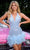 Portia and Scarlett PS24208 - Sequined Feather Hem Cocktail Dress Special Occasion Dress 00 / Blue