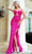 Portia and Scarlett PS24241 - Lace Up Applique Prom Dress Special Occasion Dress 00 / Hot-Pnk
