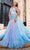 Portia and Scarlett PS24251 - Plunging Sweetheart Overskirt Prom Gown Special Occasion Dress 00 / Blue