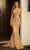 Portia and Scarlett PS24315 - Sequin Motif Prom Dress Special Occasion Dress 00 / Gold