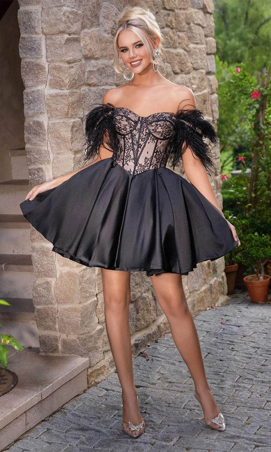 Portia and Scarlett PS24417 - Lace Corset Cocktail Dress