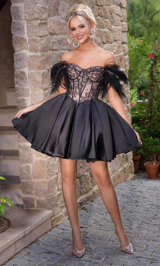 Portia and Scarlett PS24417 - Lace Corset Cocktail Dress