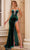 Portia and Scarlett PS24507 - Plunging V-Neck Illusion Panel Prom Gown Special Occasion Dress 00 / Emerald