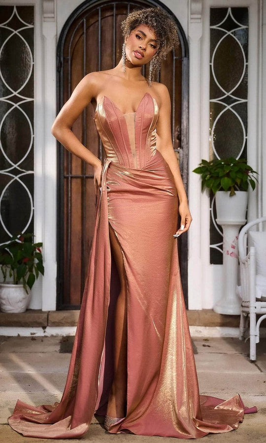 Portia and Scarlett PS24634E - Plunging V-Neck Corset Evening Gown