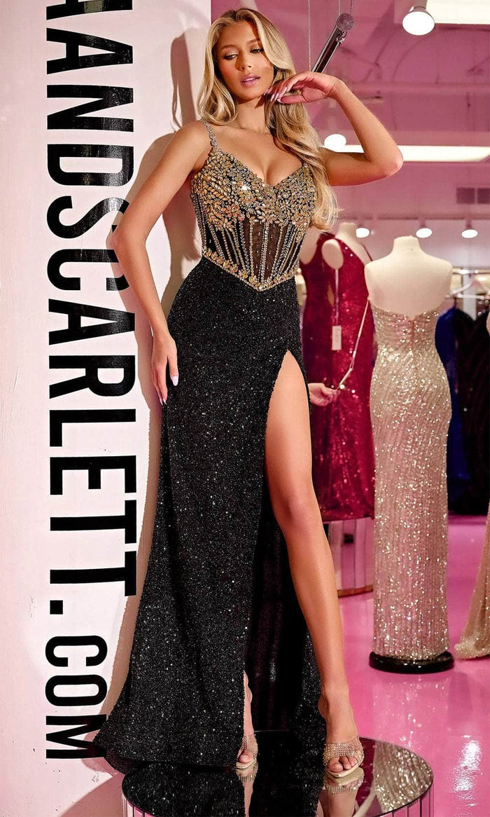Portia and Scarlett PS24872C - Illusion Corset Beaded Prom Gown Couture Candy Portia and Scarlett PS24872C - Illusion Corset Beaded Prom Gown Couture Candy