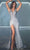 Portia and Scarlett PS24932E - V-Neck Sleeveless Beaded Evening Dress Evening Dresses 00 / Silver