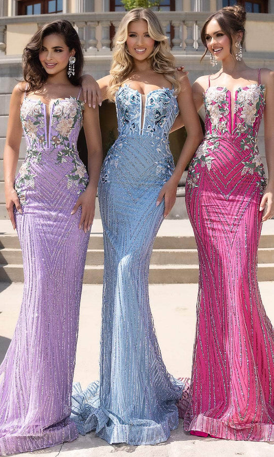 Portia and Scarlett PS25180 - Sweetheart Floral Embellished Prom Gown