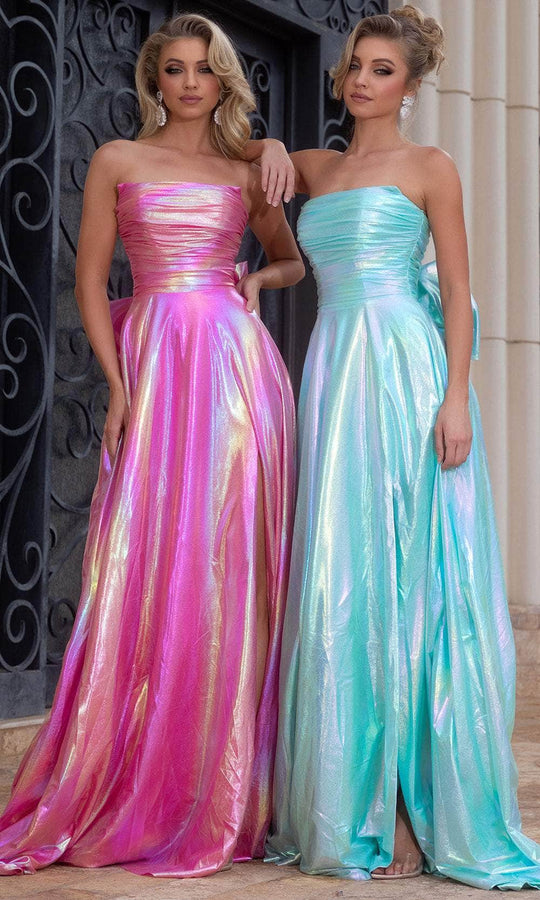 Portia and Scarlett PS25283 - Straight Neckline Lustrous Prom Gown
