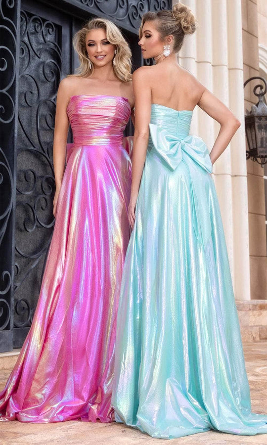 Portia and Scarlett PS25283 - Straight Neckline Lustrous Prom Gown