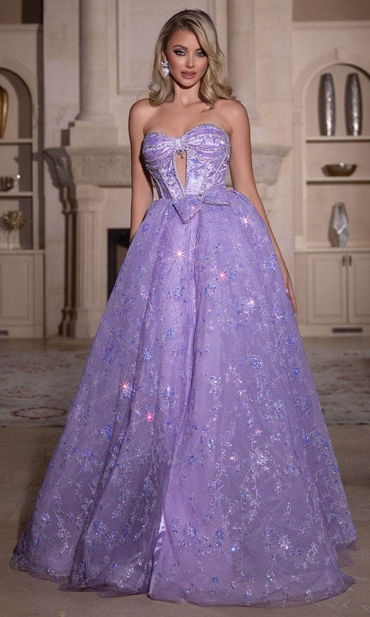 Portia and Scarlett PS25315 - Glitter Lace A-Line Prom Gown