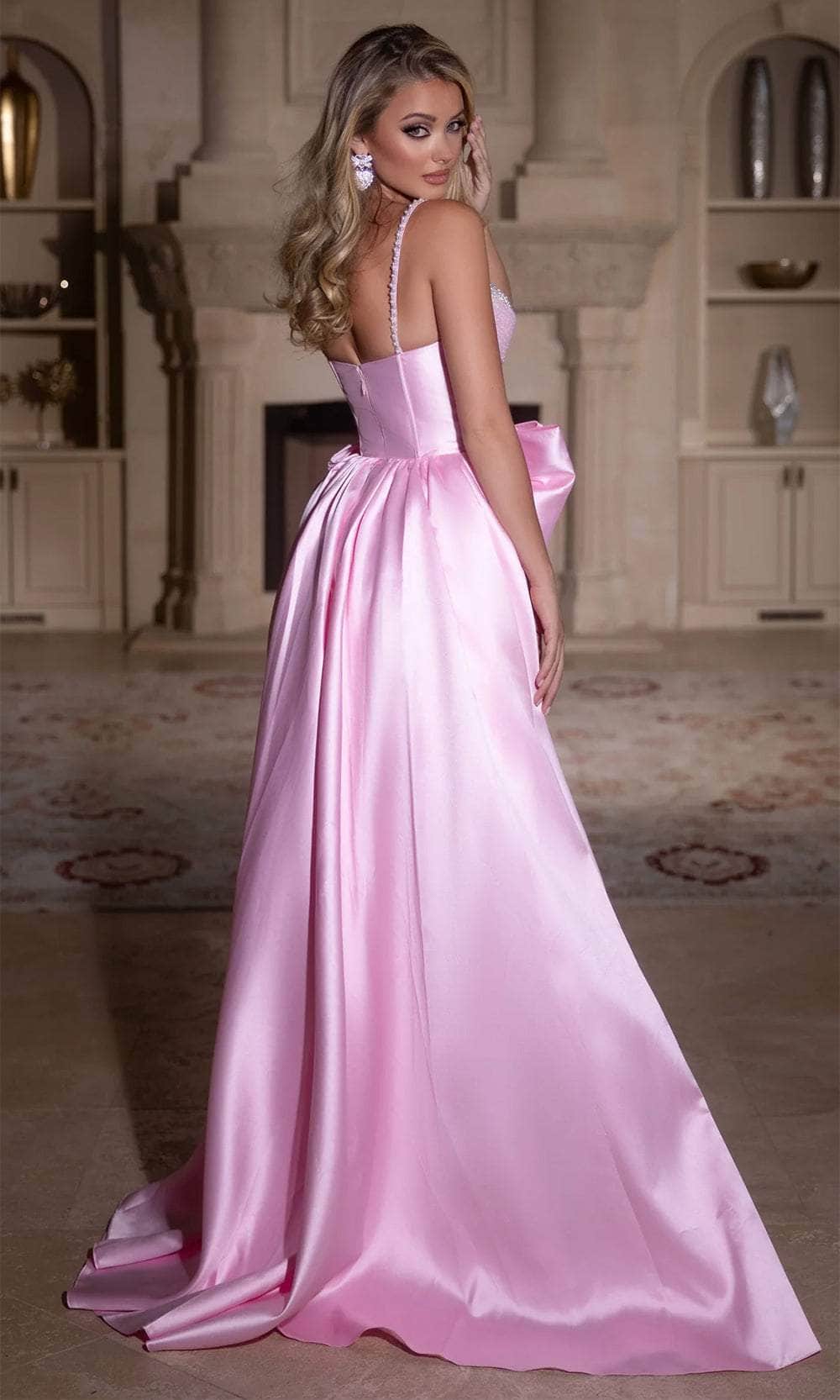 Portia and Scarlett PS25651E - Elegant Satin Beaded Bodice Prom Gown - View 5 | Shop Formal Dress
