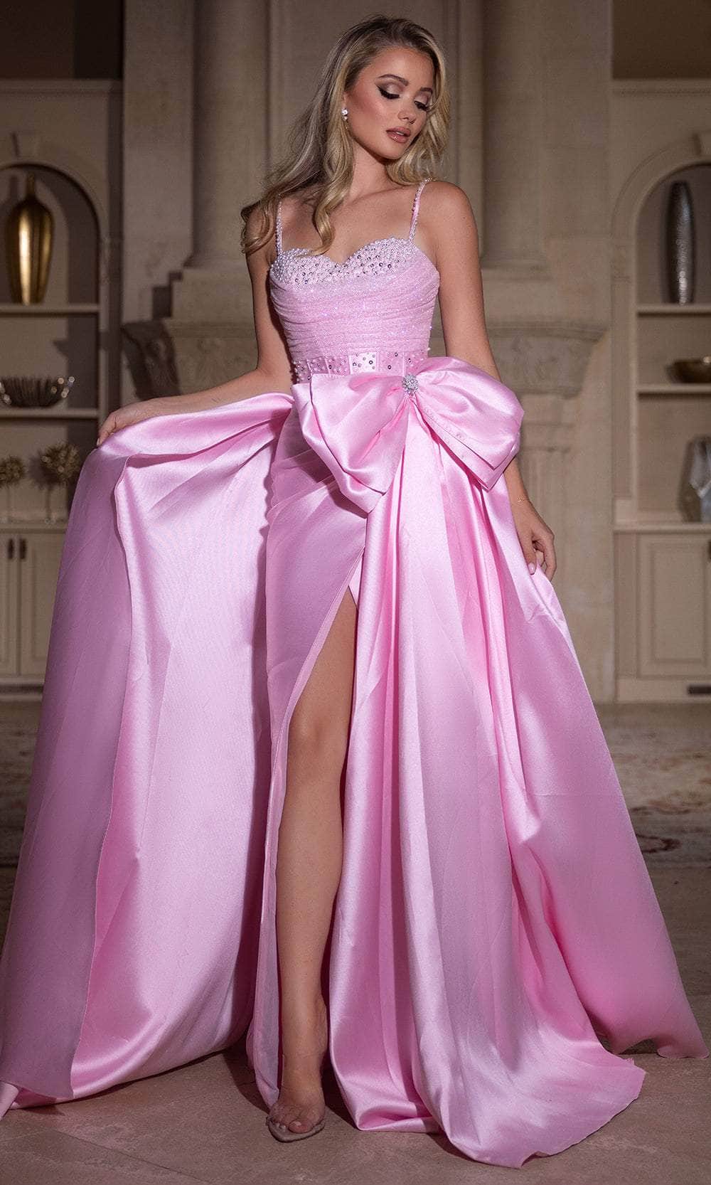 Portia and Scarlett PS25651E - Elegant Satin Beaded Bodice Prom Gown - View 4 | Shop Formal Dress