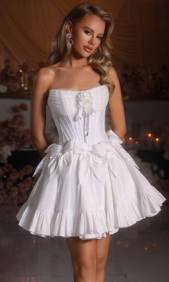 Portia and Scarlett PS25700 Scoop Bow Detailed Mini Dress