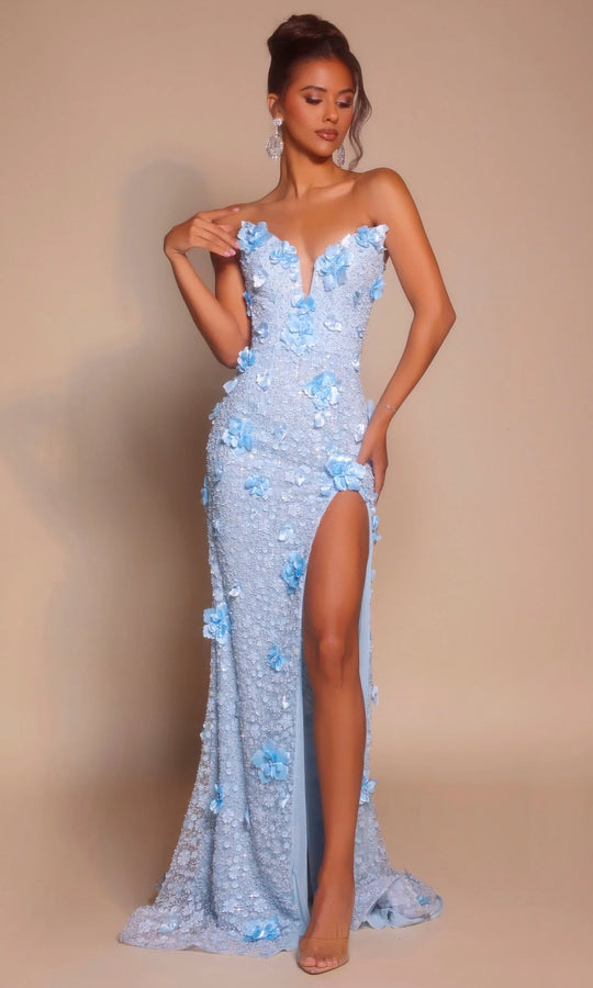 Portia and Scarlett PS26019 - 3D Floral Long Sheath Dress