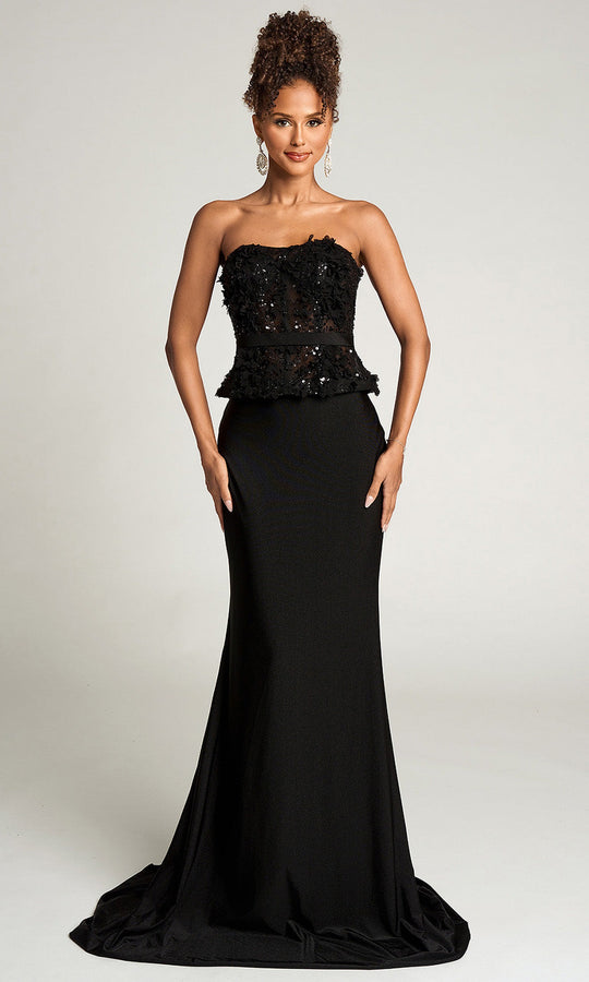 Portia and Scarlett PS26124 - Embellished 3D Appliqué Mermaid Gown