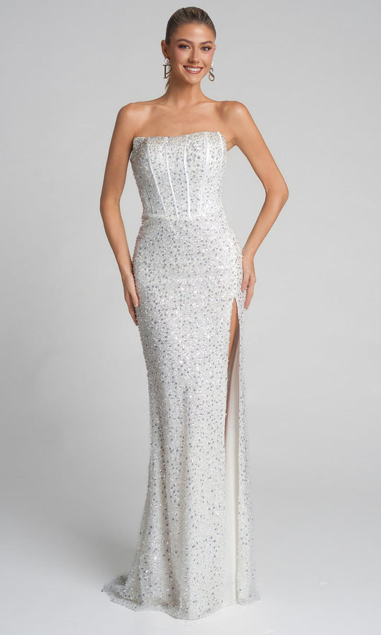 Portia and Scarlett XO054 Corset Fully Beaded Dress
