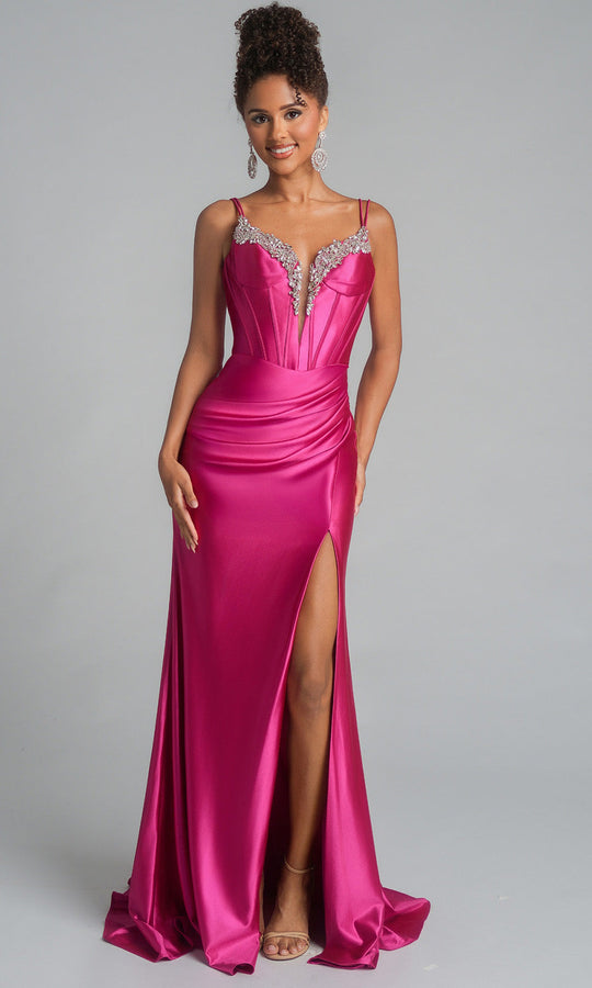 Portia and Scarlett XO105 - Vibrant Satin Corset Prom Dress