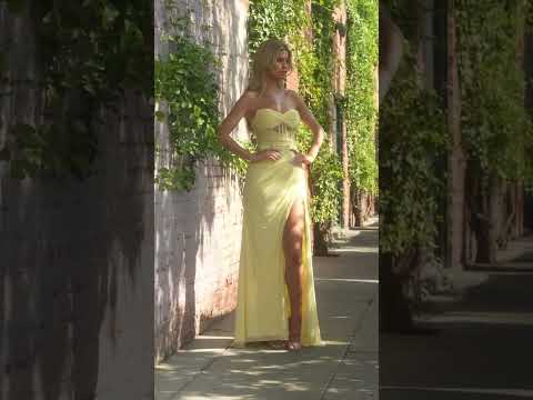 Ladivine CD384 - Strapless Ruched Evening Dress