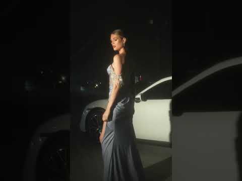 Ladivine KV1123 - Fringe Off-Shoulder Evening Dress