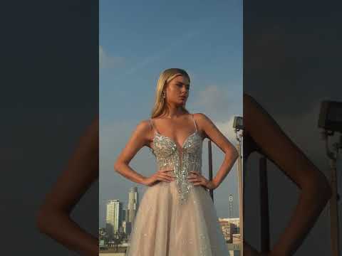 Ladivine CC0881 - Crystal Detailed Long Gown