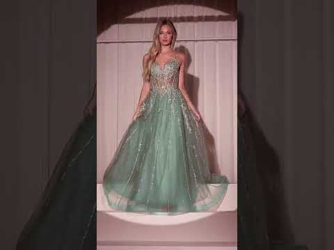 Ladivine CD786 - Crystalline Bodice Long Gown