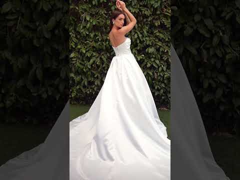 Ladivine Bridal CDS512W - Pleated Boning Ballgown